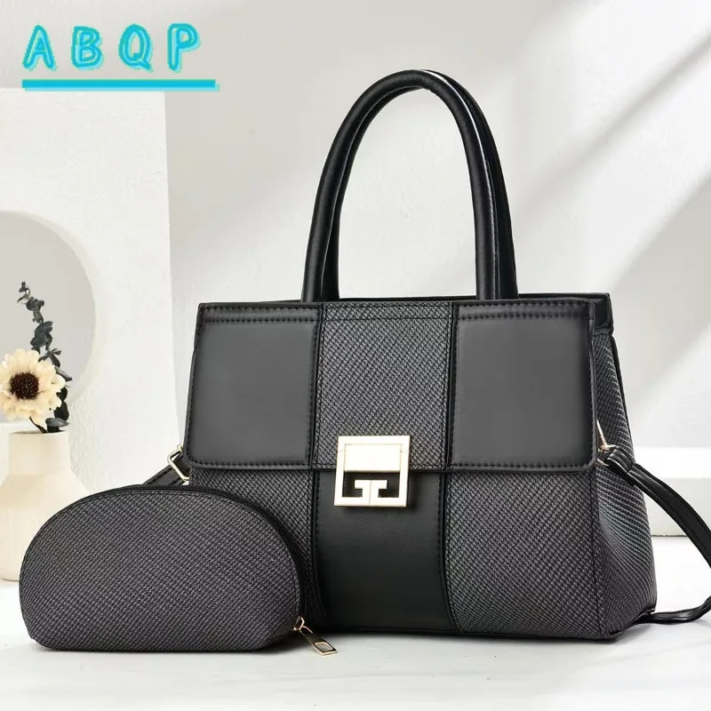

ABQP Новая женская сумка, роскошная модная женская сумка через плечо, комплект из 2 предметов, большая вместительная повседневная женская сумка, высокое качество