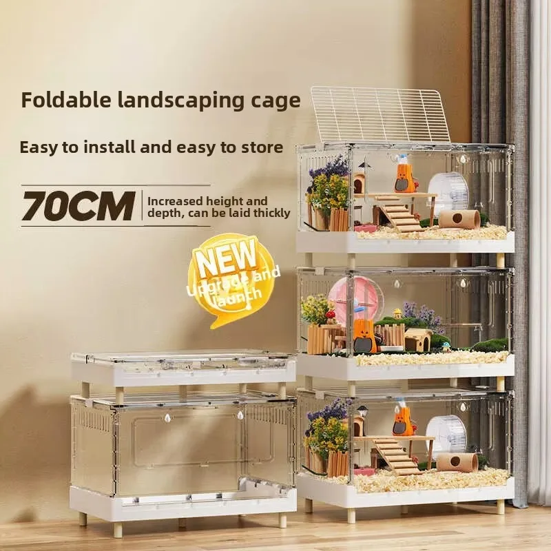 70cm-transparent-acrylic-hamster-cage-large-modular-habitat-for-syrian-hamsters-hedgehogs-rodent-indoor-pet-enclosure