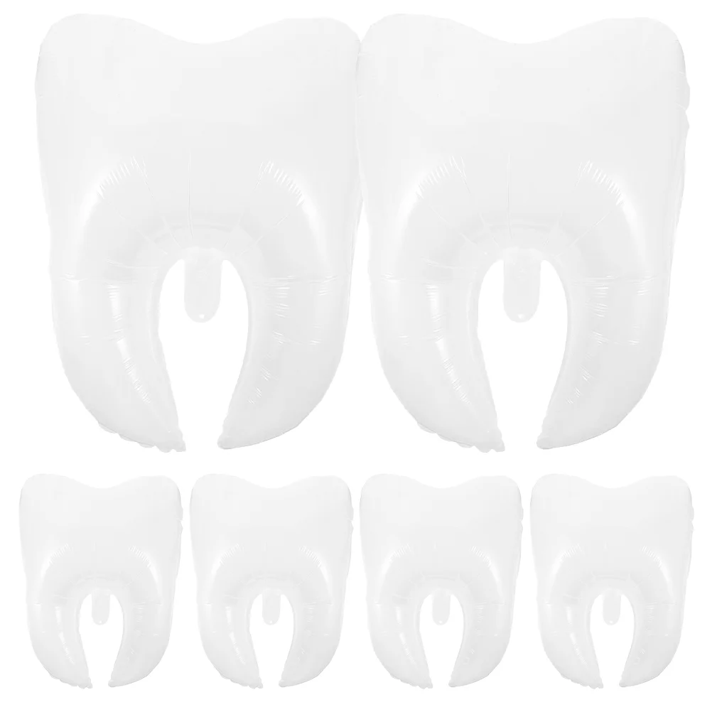 6pcs Tooth Balloons Baby Shower Festival Teeth Balloons Party Scene Layout Props