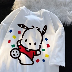 Pochacco Minimalist Pattern Womens T Shirts Cotton Originality T Shirts Anime Hip Hop Tee Shirt Outdoor Aesthetic Short Sleeved