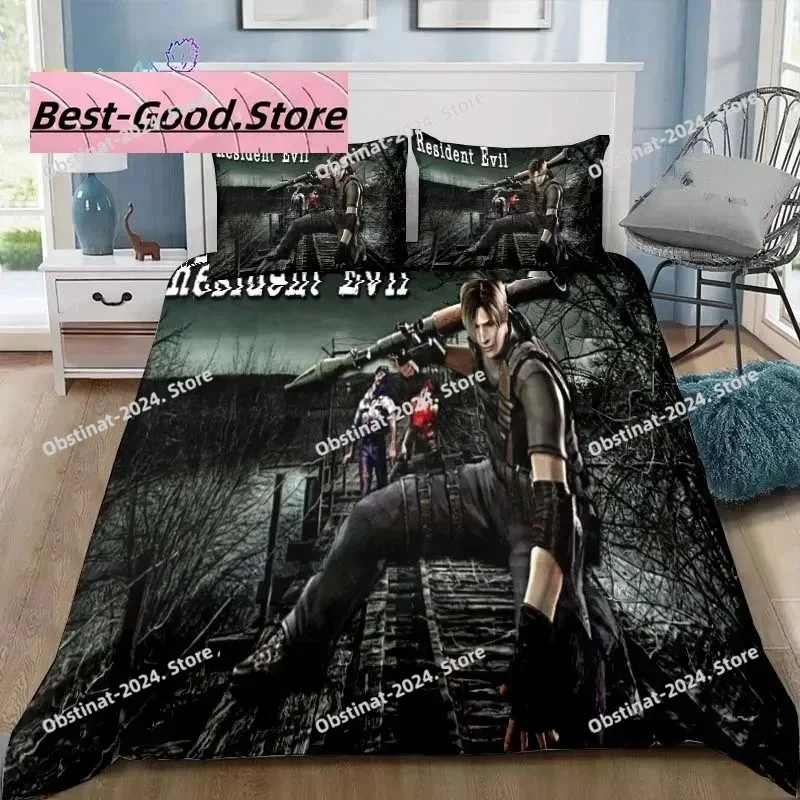 3D R-Resident Evil Games Gamer Bedding Set Printed single Comforter Quilt Duvet Cover Pillow Case 3 Pieces Sets Kids Adult Size