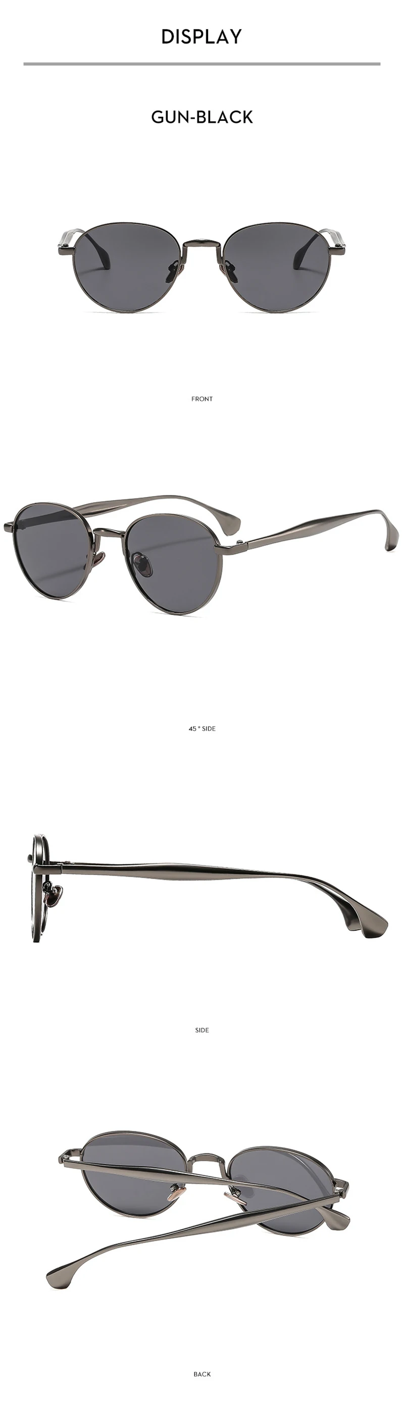 SHAUNA Retro Metall Runde Punk Männer Sonnenbrille Shades UV400 Mode Trend Gradienten Frauen Sonnenbrille – Detail 6