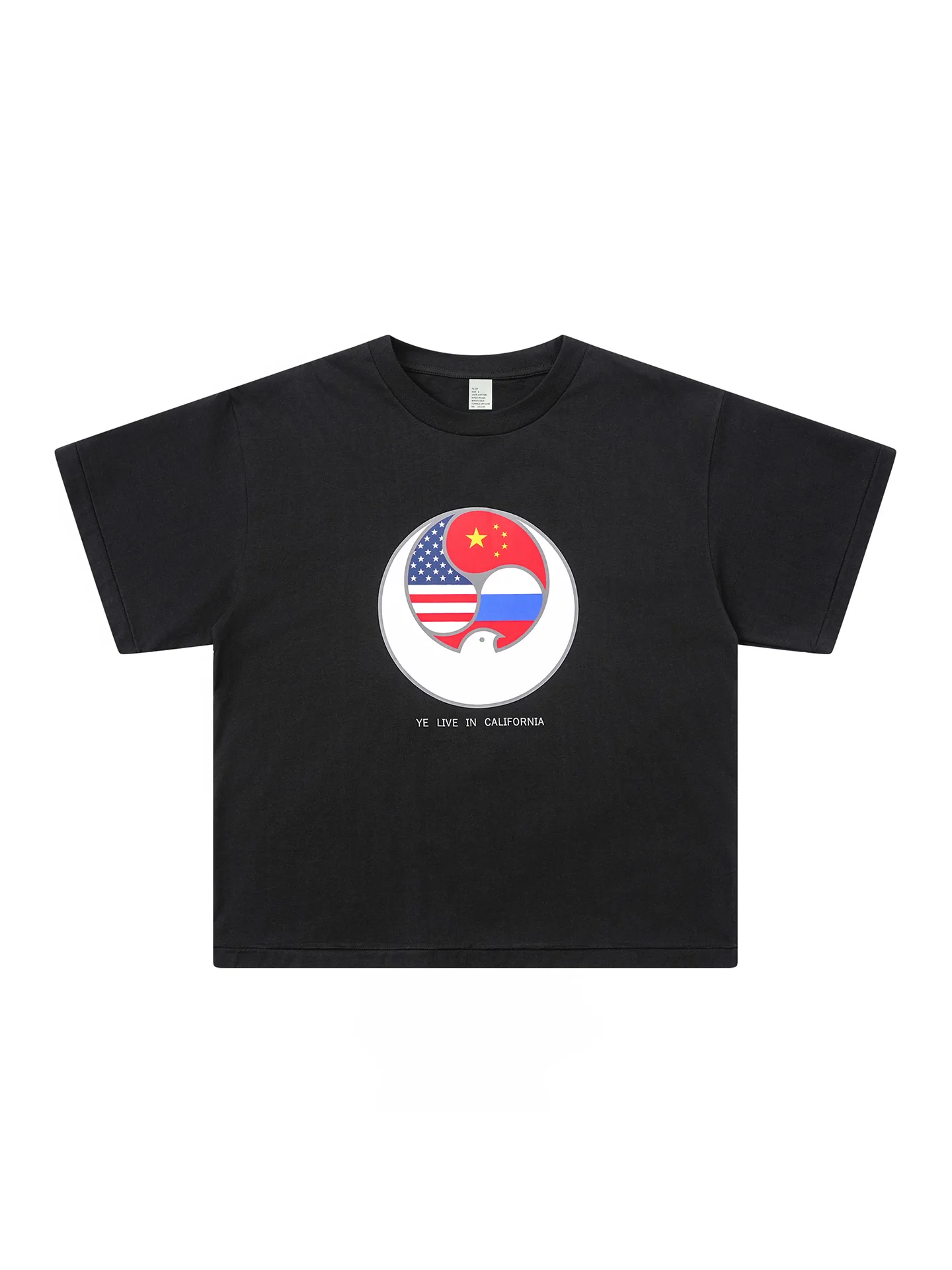 Kanye Tour TS07 Short Sleeve T-Shirt Unisex Flag Design Fashionable Cotton Tee Men's Women's Live Event Merchandise