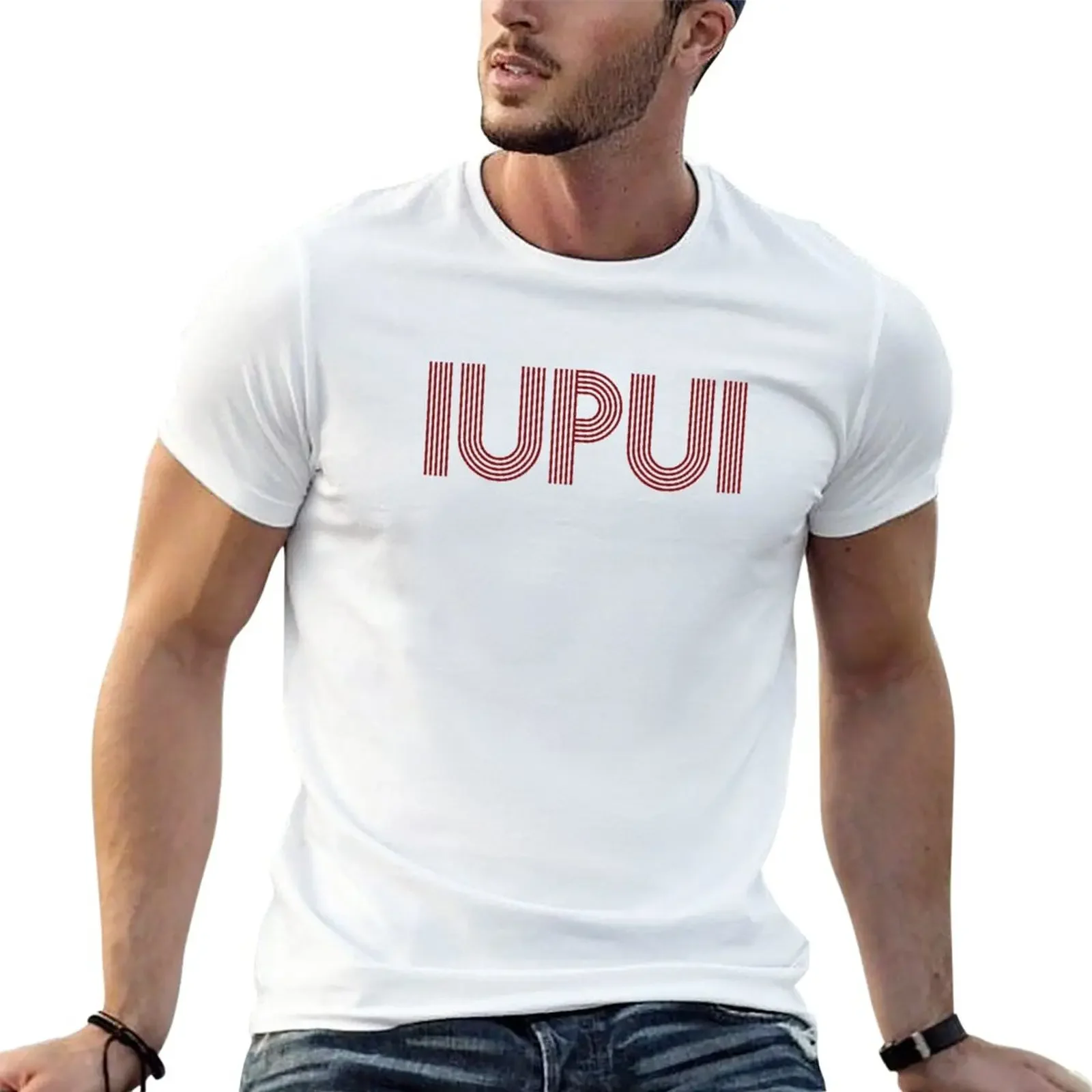 iupui 6 T-Shirt boys whites kawaii clothes sweat mens white t shirts