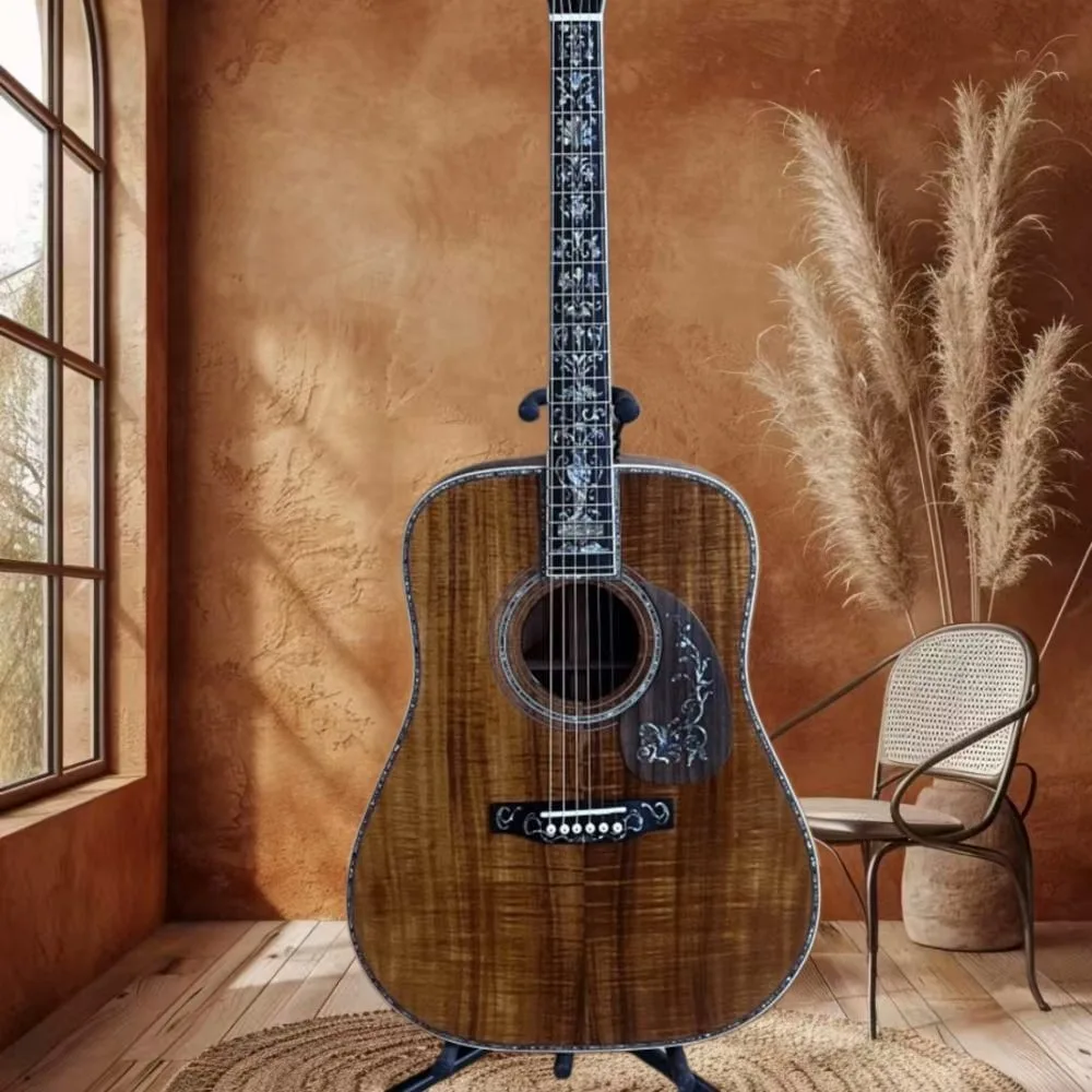 

Акустическая гитара Brown KAO Wood D45, 6 струн, накладка грифа из черного дерева, подходит для выступлений в живом исполнении в деревенском фолк-стиле