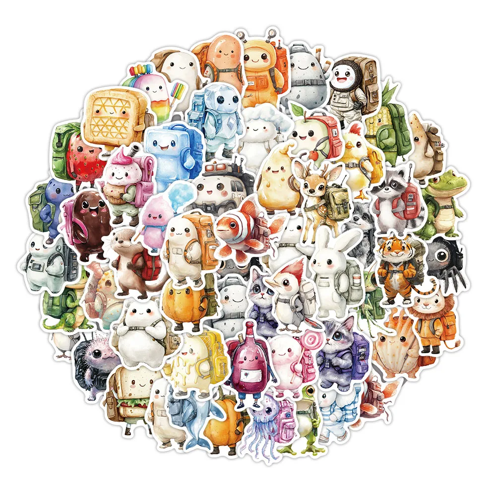 50 sztuk naklejek z postaciami z kreskówek, seria zwierzęca, do dekoracji plecaków, naklejki DIY na telefon, kubek na wodę, wodoodporne.