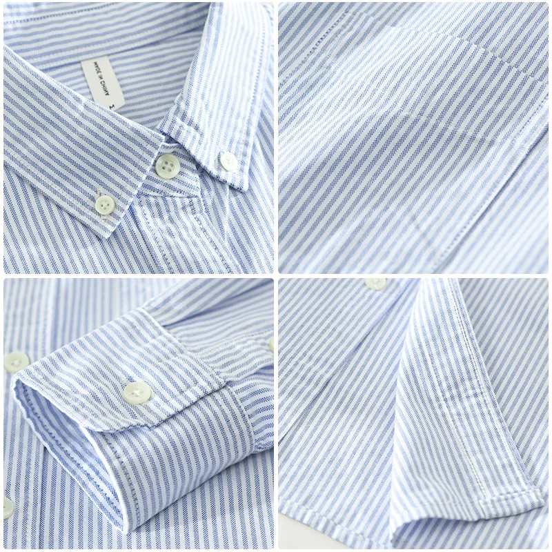 1923 Fresh Style Classical Striped Shirt For Men Spring Fall Fashion Long Sleeve Simple Loose Casual Basical Lapel Blouses Male