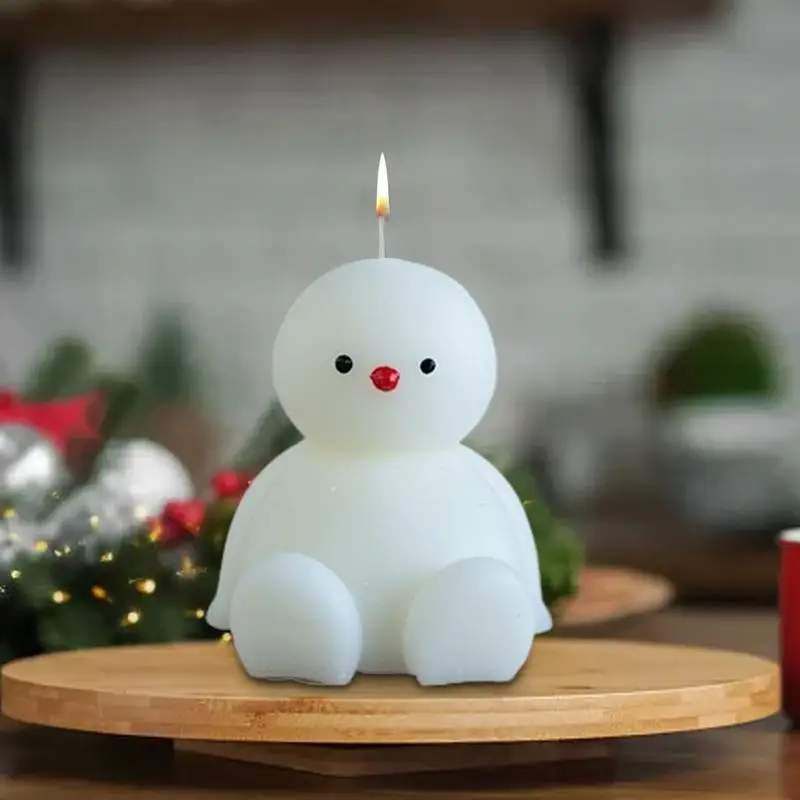 Boneco de neve vela bonito sentado boneco de neve em forma de natal velas novidade mesa peça central férias inverno decoração para casa para