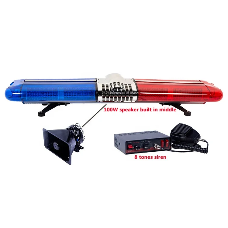 

120watts cop car top lights ambulance vehicle red blue blinker emergency warning lightbar with siren speaker