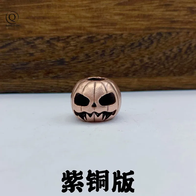 Halloween Pumpkin Skull Face Lantern EDC Brass Knife Beads DIY Woven Paracord Lanyard Pendants Outdoor Tool Hangings Accessories