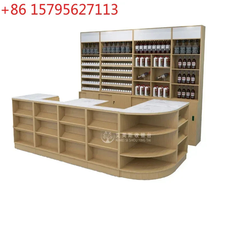 

Кассовый прилавок-витрина для сигарет и вина, комбинированный прилавок-витрина для сигарет и вина с кассовым аппаратом