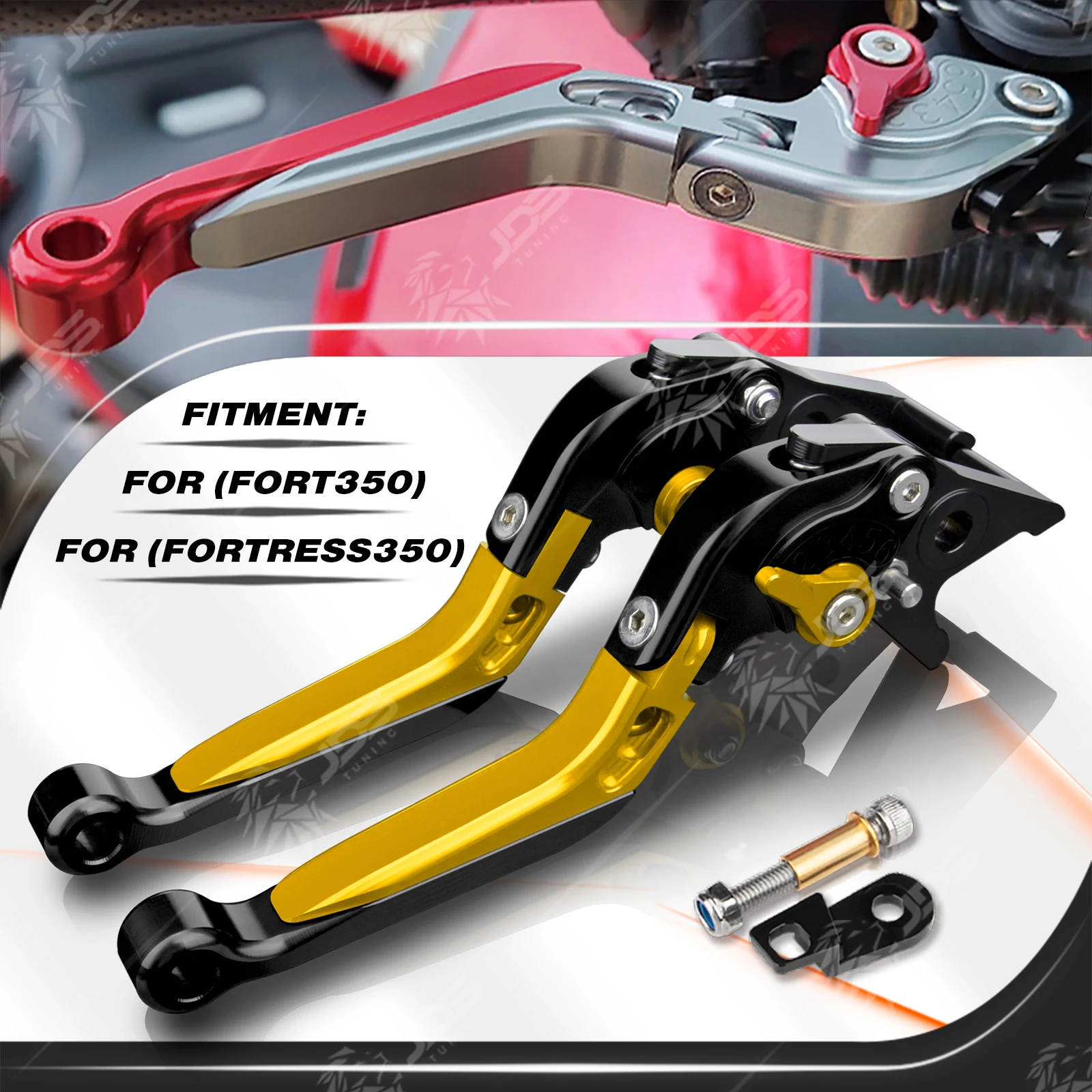 

For QJMOTOR FORT 350/FORTRESS 350 Parking Brake Lever Set Foldable Adjustable Handle Levers with Lock Stopper Accessories Parts