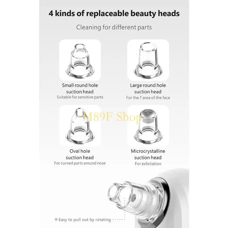 M89F Mini Microcrystalline Peeling SUCKING Face Clean Care Machine Massage Massage Vacuüm Acne Remover Pore Cleaner