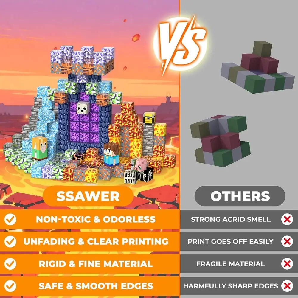 Bloques de construcción magnéticos: juguetes STEM para niños, 3+, forma de espada, ideales para regalos de Navidad y cumpleaños