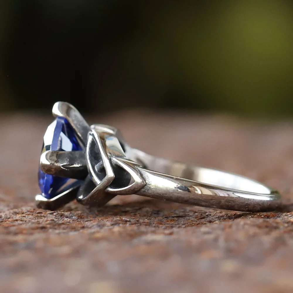 2024 new New Arrival 316L Stainless Steel Viking Valknut Celtic Knot Ring For teen Girl Gemstone Stone Ring For Women