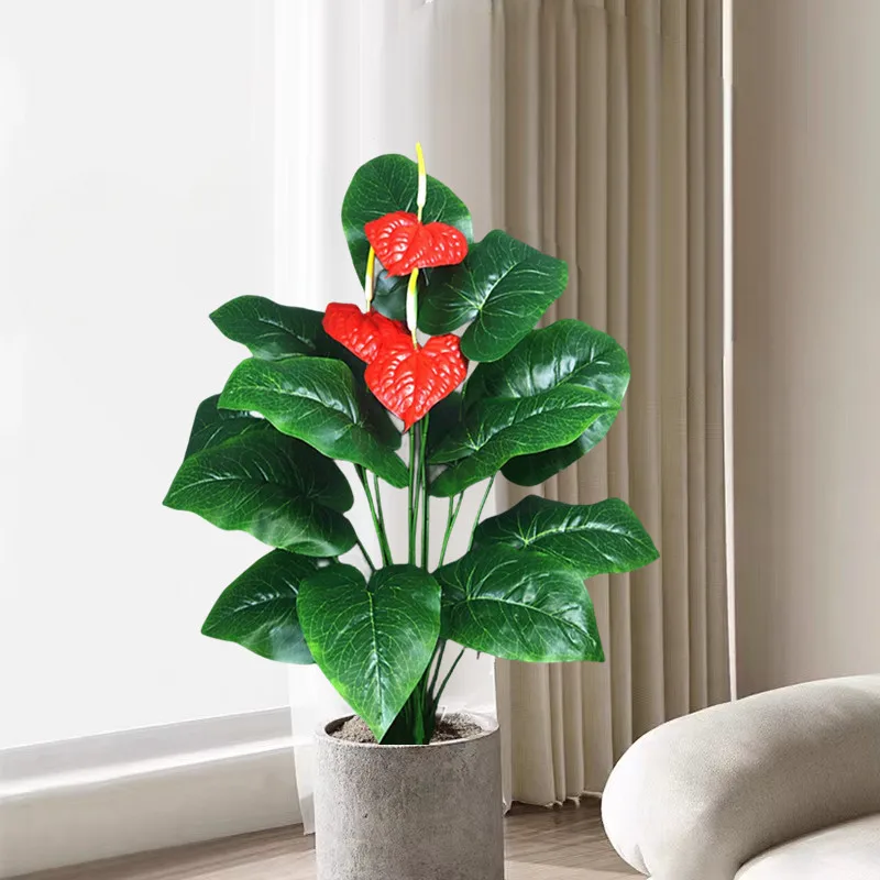 

70CM Artificial Flower Fake Banyan Tree Plants Plastic Green Banana Tree Indoor Office Hotel New Year Home Decoration Accessori