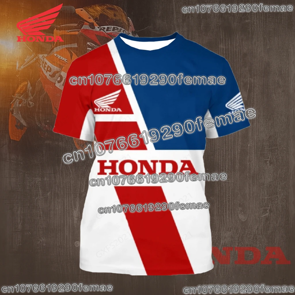 

Honda Racing Team Motorcycle Short Sleeve T-shirt Summer Quick Dry Breathable Top Casual Outdoor Cycling Sportswear