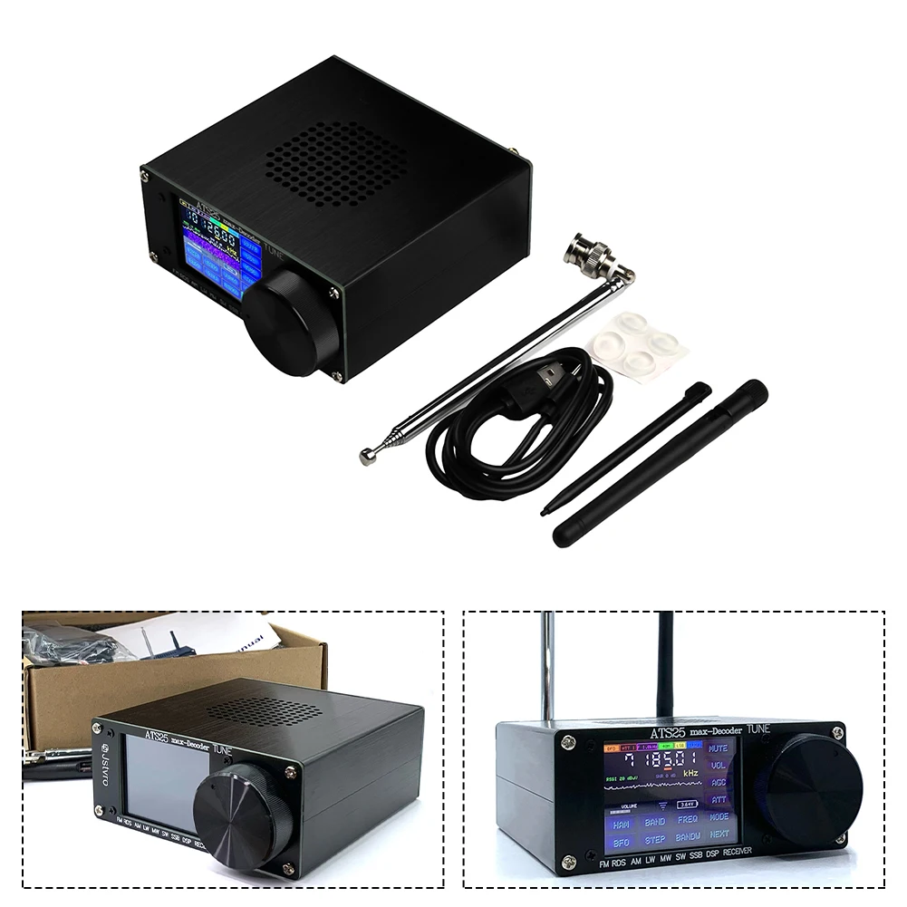 Receptor de rádio ats25 max receptor de rádio fm sw ssb para mw lw receptor com 2.4 "tela sensível ao toque instrumentos de análise de medição