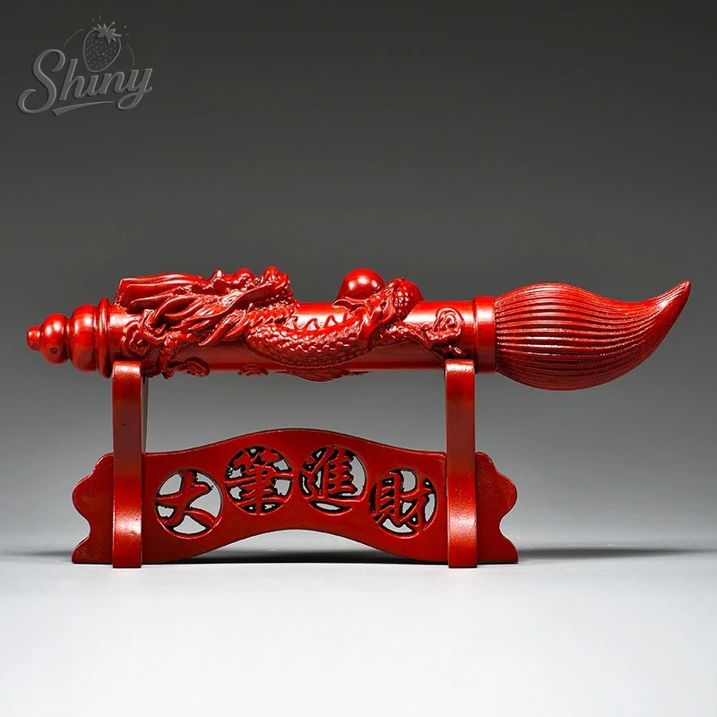 

Red Solid Wood Carving Wenchang Pen Ornament Living Room Decorative Crafts Gift Ornament