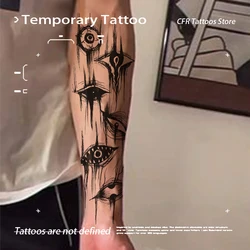 Devil Eyes Herbal Juice Tattoo Sticker Half Arm Waterproof Fake Tatto for Women Men Temporary Tattoos Sexy Hotwife Gift Charm