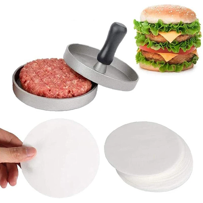 100pcs Round Silicone Oil Paper Hamburger Patty Blotting Oil Paper Barbecue Tool For Oven Bakeware BBQ Grill Absorbing Oil Sheet