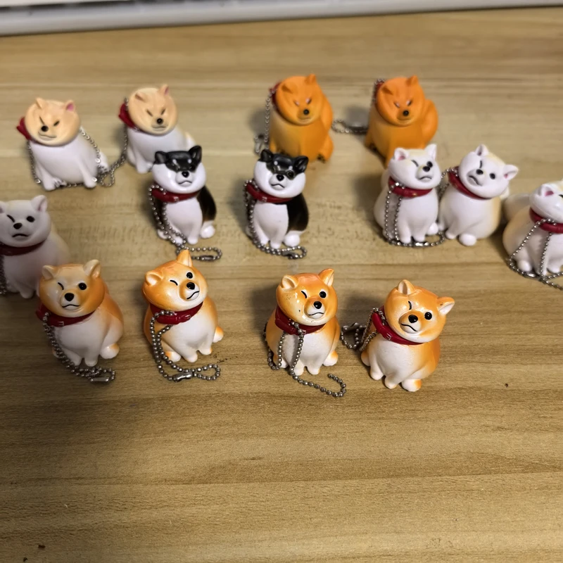 Cute Animal Pet Figure Refusal Dog Pendant Shiba Inu Anime Figurine Keychain Toys Kawaii Miniature Model Creativity Gift