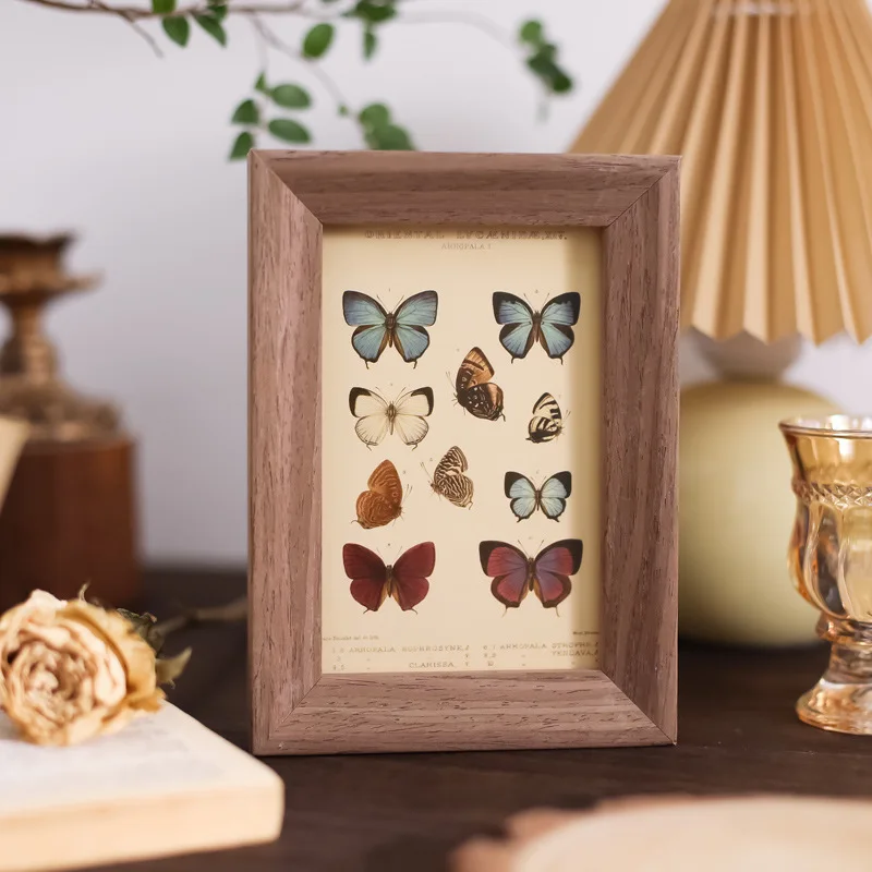 30Pcs Wall Stickers Biological Specimen Series Butterflies Mushroom Plant Wall Art Living Room Decorative Cards Home Decor