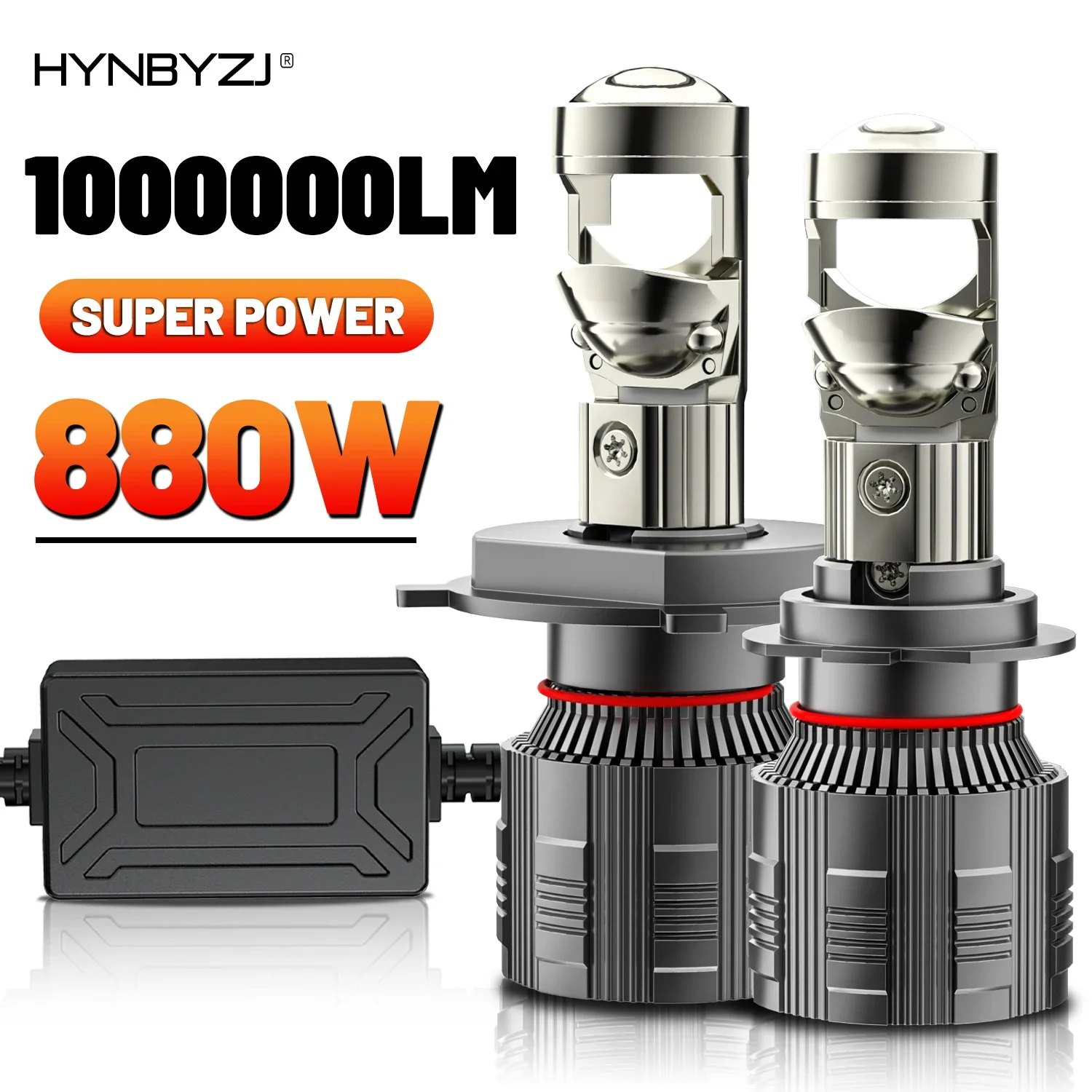 

880W 1000000LM H4 H7 H11 Canbus Car Headlight Mini Lens H8 9005 HB3 9006 HB4 LED Projector Bulb 6000K Auto Motorcycle Mini Lens