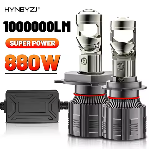 880W 1000000LM H4 H7 H11 Canbus Car Headlight Mini Lens H8 9005 HB3 9006 HB4 LED Projector Bulb 6000K Auto Motorcycle Mini Lens