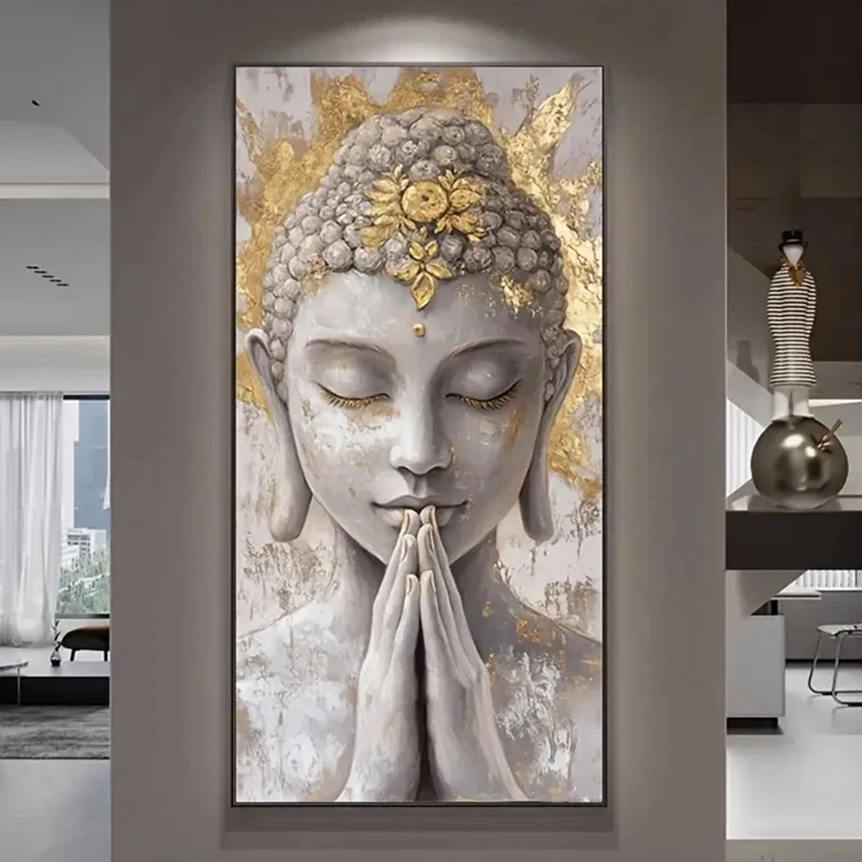 

Diy Buddha Diamond Painting, White Buddha Art, Zen Home Gift, Tranquil Spiritual Decor, Buddha Embroidery, Yoga Room Decor,