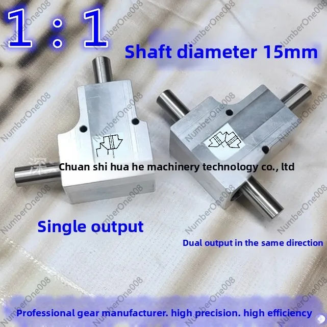 1:1 90 Degree Right Angle Bevel Gearbox 15mm Shaft Single Double Output Differential