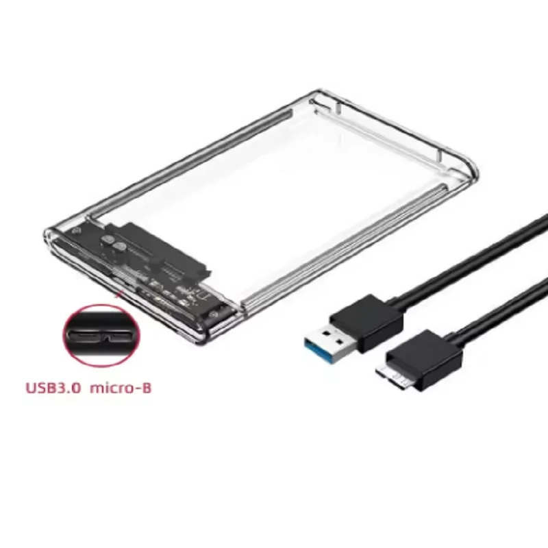 2,5 inch transparante HDD-behuizing HDD-behuizing SSD SATA naar USB 3.0 Type-C 3.1-adapter Draagbare externe harde schijfbox Gereedschapsvrij