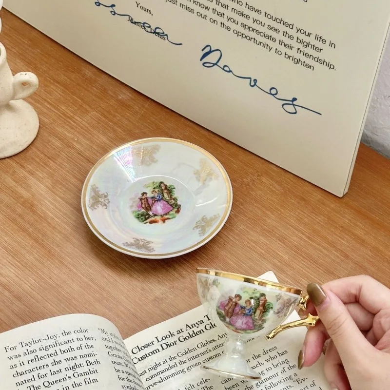 

Mini Floral Tea Set in Vintage Cottage Style, Porcelain Cups for Home Afternoon Tea & Charming Decor Accent