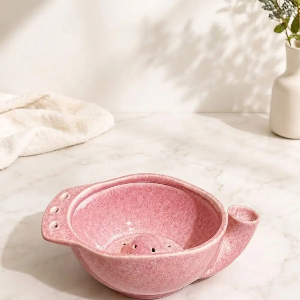 Self Spinning Automatic Fruit Washing Bowl 360° Cleaning Drainage Hole Self-Rotating Fruit Cleaner with Drain Pad Large Capacity