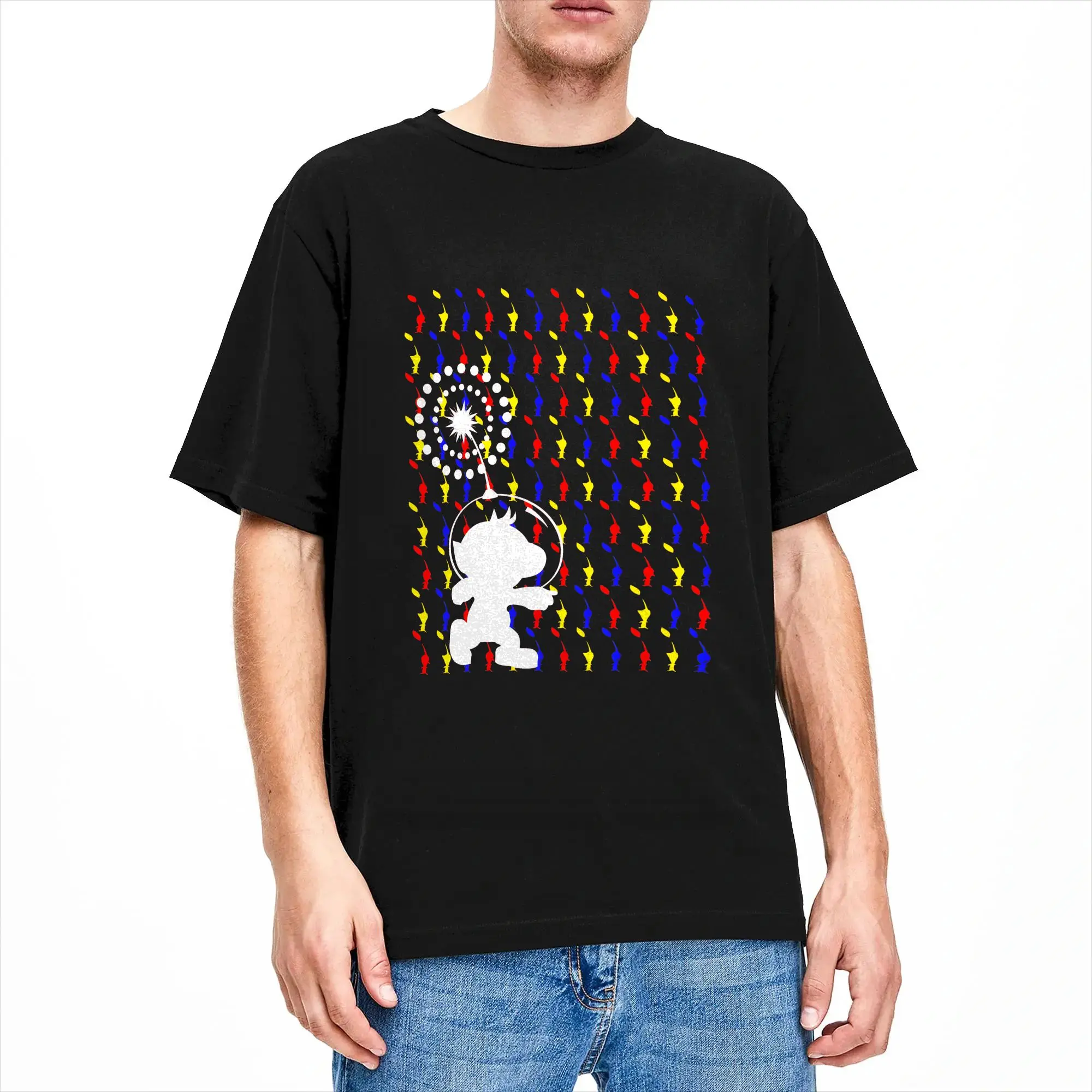 Men's Onslaught T Shirts Pikmins 100% Cotton Top Tees Summer Streetwear Short Sleeve T-Shirt Crewneck Leisure Custom Logo Tshirt