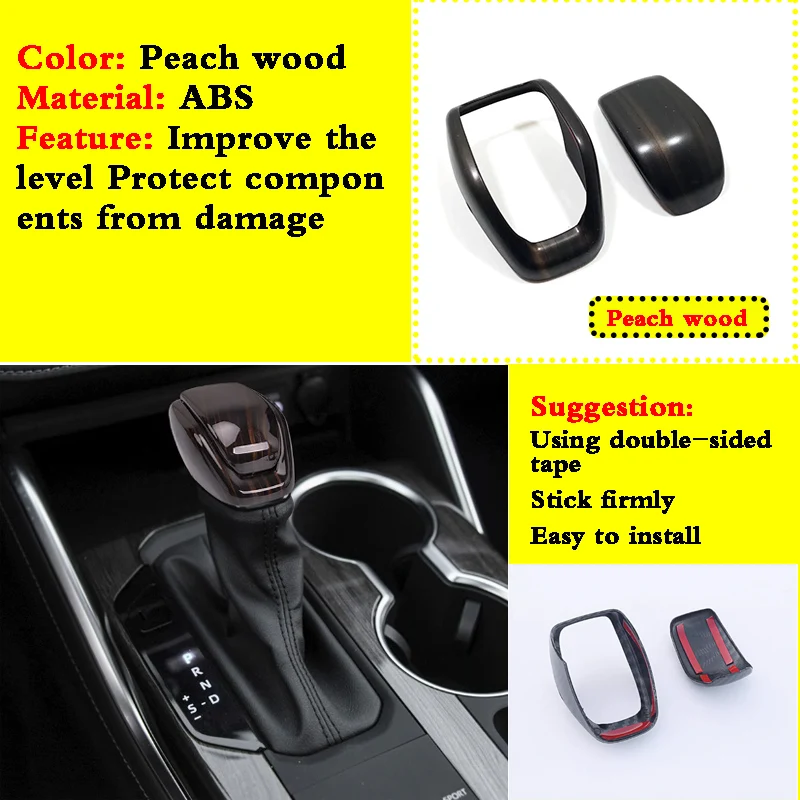 For Toyota RAV4 Accessories ABS Carbon fibre Car gear shift lever knob handle Cover Trim Sticker styling Accessories 1 Pcs