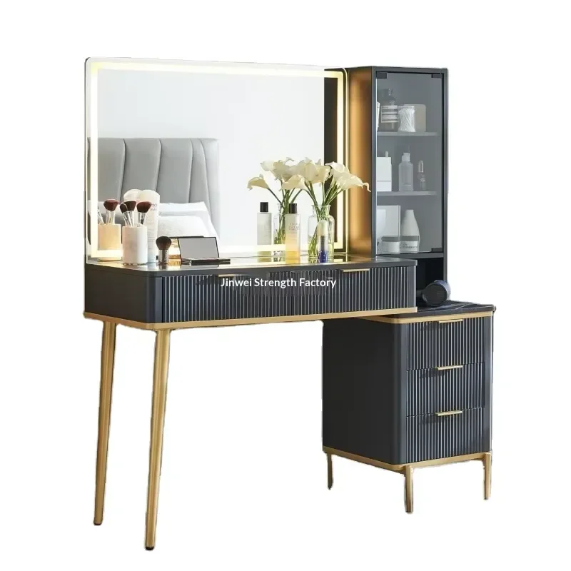for Multifunctional Bedroom Dresser with Mirror Integrated Chest of Drawers and Lamp Modern Minimalist Design  Material