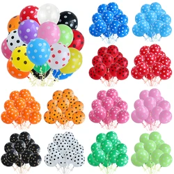 10/20/30Pcs Multicolor 12 polegada Polka Dot Balões De Látex Azul Rosa Ponto Onda Hélio Bola Casamento Bebê Chuveiro Decoração Festa de Aniversário