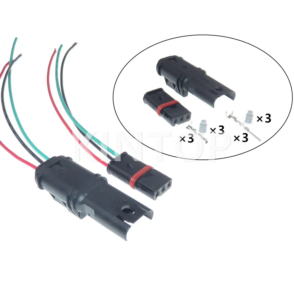 

1 Set 3 Pins 872-405-501 872-837-506 AC Assembly Auto Electrical Waterproof Wiring Plug Cable Socket Connector
