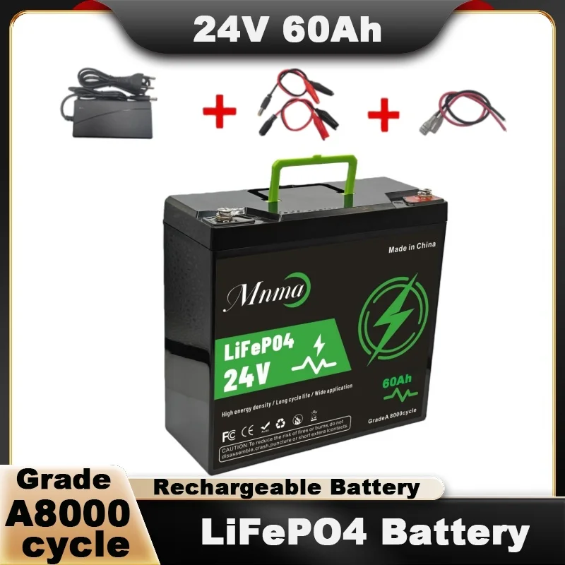 LiFePO4 Battery 24V 220Ah, 8000+ Cycle Life, Suitable for Solar Power Systems, RVs, Boats, Off-road Travel, and Fishing