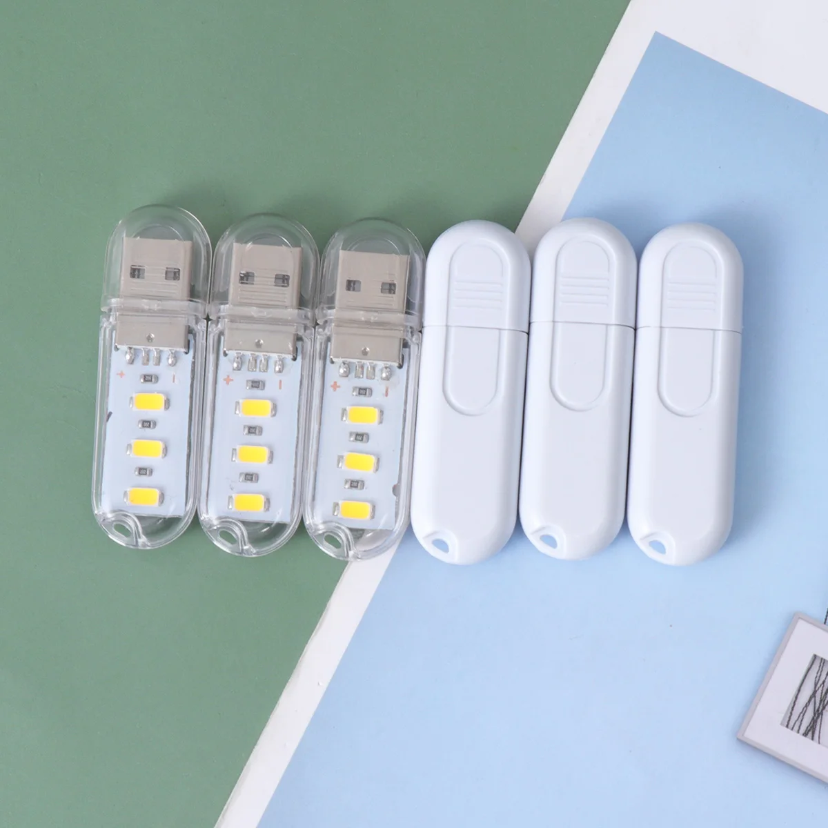 

6PCS USB Night Light USB Drive Shape Night Reading Lamp Laptop Keyboard Light Portable Mini Desktop Lamp for Home Dorm School