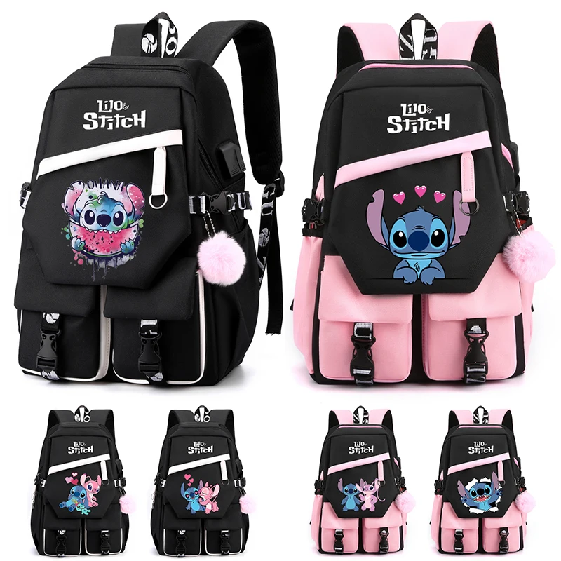 Disney Lilo Stitch Backpack for Teenager Girl Boy Back To Schoolbag Laptop Bag Bookbag Men Women Anti Theft Travel Bag Mochila