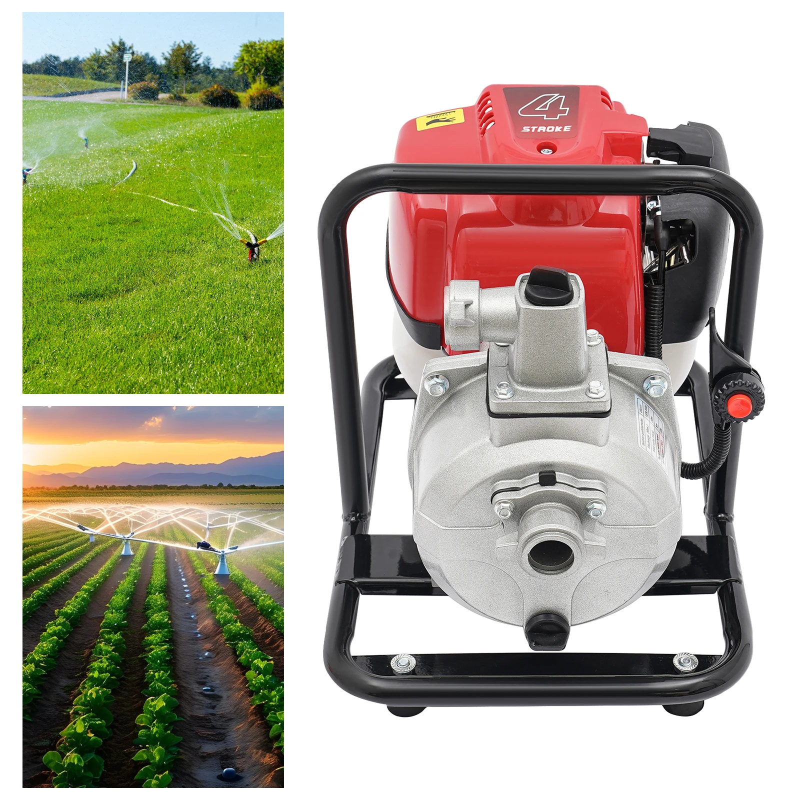 ปั๊มน้ำเครื่องยนต์เบนซิน 4 จังหวะ 35.7 แกลลอนต่อนาที สำหรับการชลประทานในฟาร์ม การดับเพลิง และการระบายน้ำ - อุปกรณ์พลังงานกลางแจ้งที่มีประสิทธิภาพ