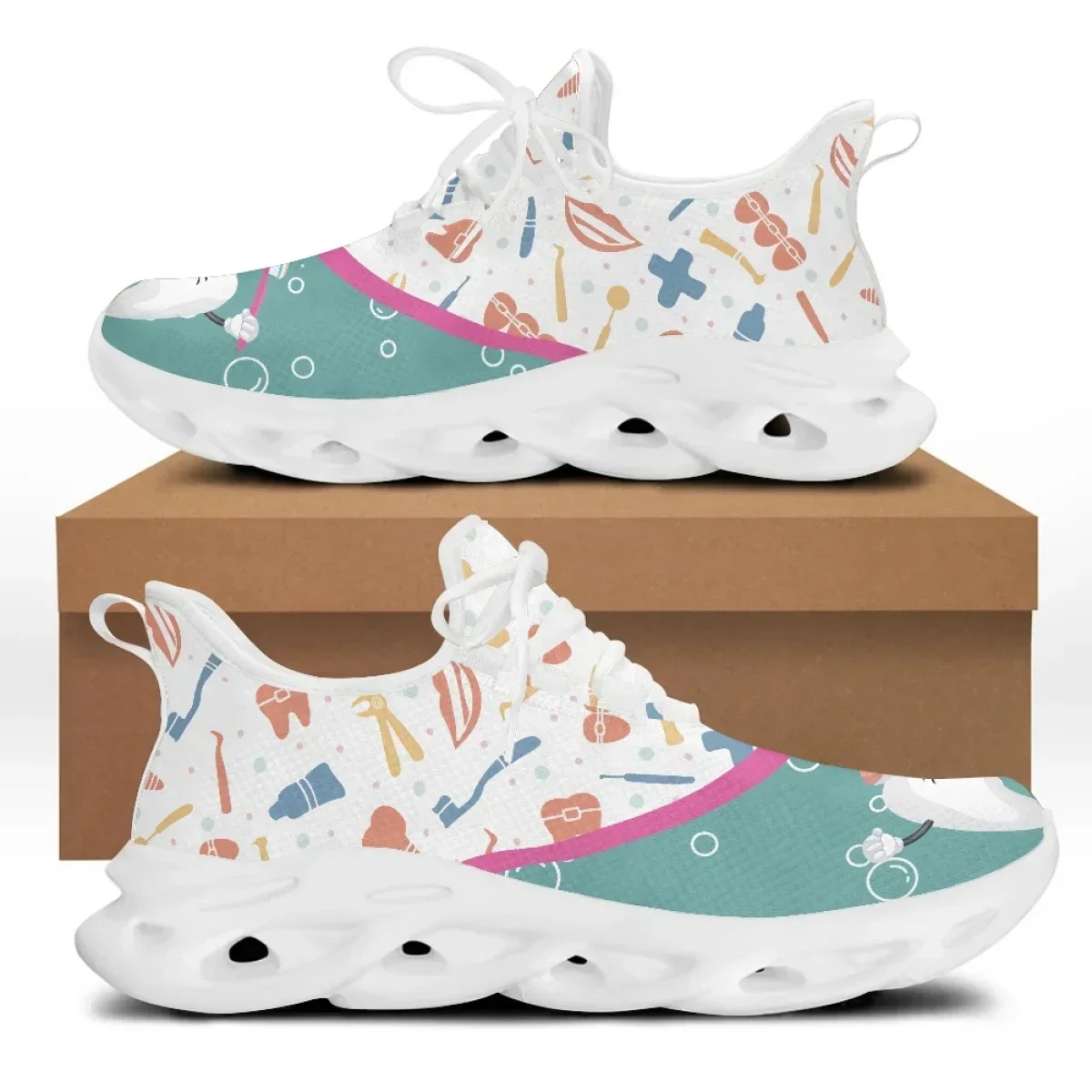 

Yikeluo Casual Dentist Shoes Woman Catoon Funny Dental Fairy Girl Air Mesh Ladies Sneakers Female Footwear Zapatillas Mujer