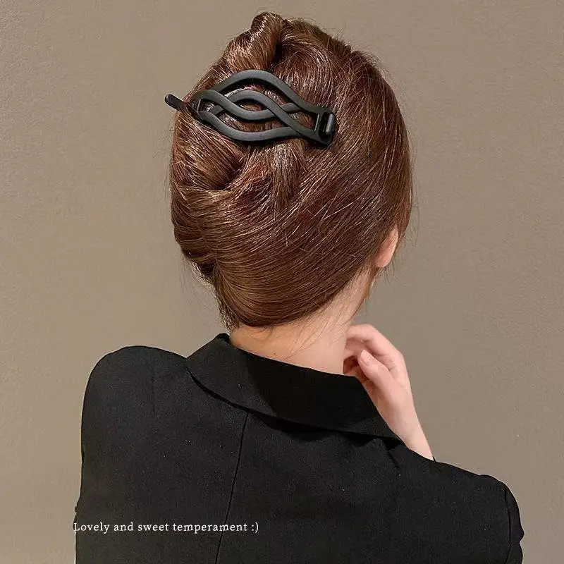4 Stück Vintage gedrehte, rutschfeste, flache, runde Haarspangen für dickes und dünnes Haar, für Frauen und Mädchen – Detail 4