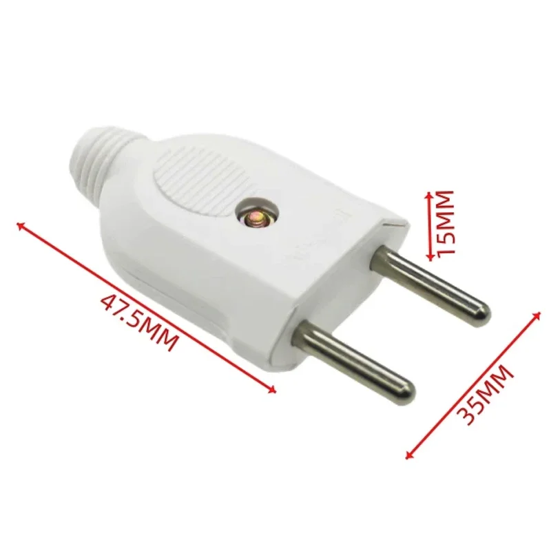 1pc European 2 Pin AC Electric Power Male Plug 10A 250V EU Female Socket Outlet Adapter Wire Rewireable Extension Cord Connector