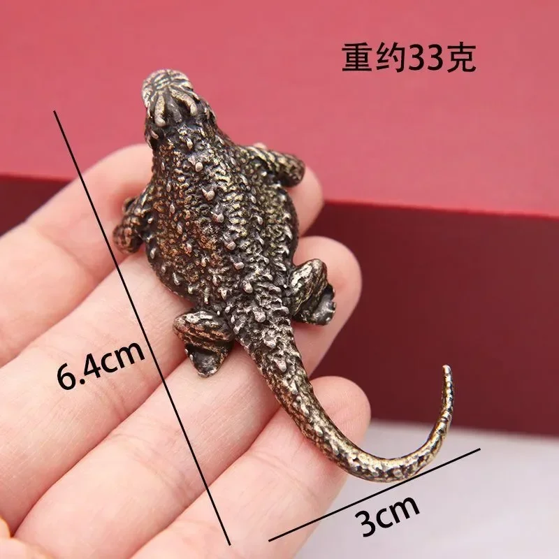 Pure Copper Lizard Statue Solid Animal Sculpture Desktop Ornament Antique Bronze Home Decorations Accessories Crafts Collection