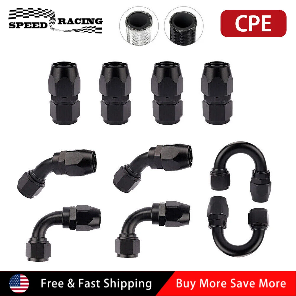 

10 шт. AN12 прямой 45 90 180 градусов CPE поворотный комплект адаптеров для конца шланга для топлива, газа, для масла, воды, жидкости, воздушной линии