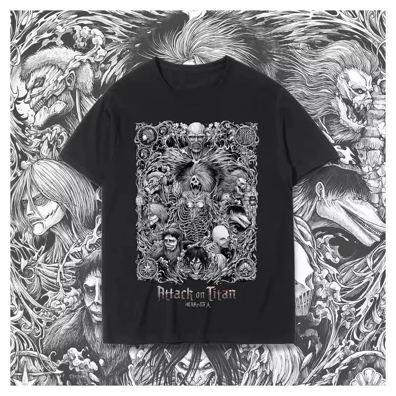 2025-novo-verao-ataque-titan-animacao-japonesa-camisetas-masculinas-e-femininas-verao-novo-algodao-impressao-mangas-curtas-tamanho-grande