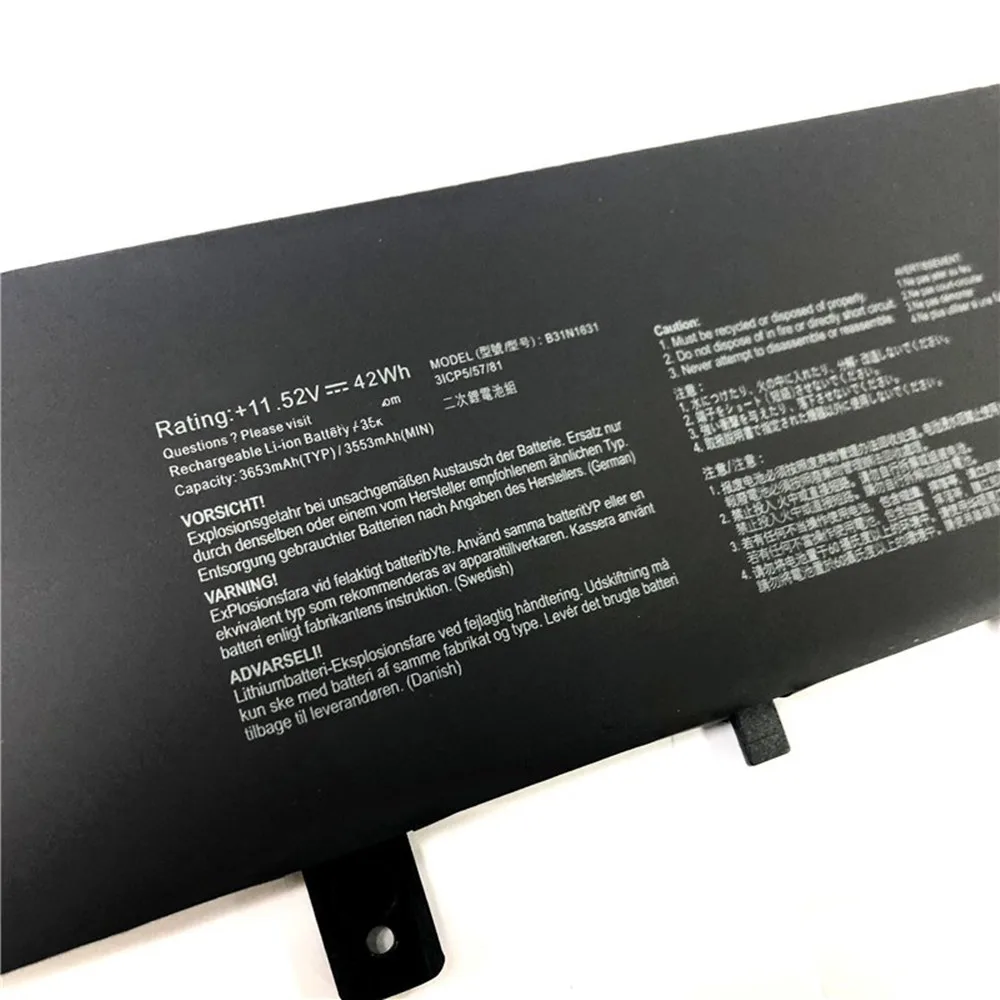 ZNOVAY B31N1631 11.52V 42WH Laptop Battery For ASUS VivoBook 15 X505ZA X505BA X505BP F505 F505ZA F505BA X505ZA-BQ012T X505BA-1A